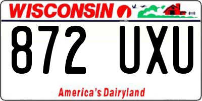 WI license plate 872UXU