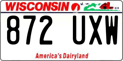 WI license plate 872UXW