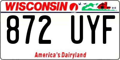 WI license plate 872UYF