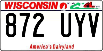 WI license plate 872UYV