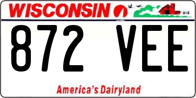 WI license plate 872VEE