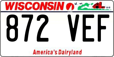 WI license plate 872VEF