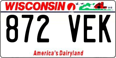 WI license plate 872VEK