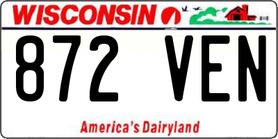 WI license plate 872VEN