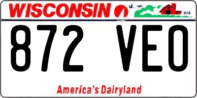 WI license plate 872VEO