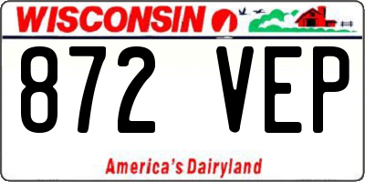 WI license plate 872VEP