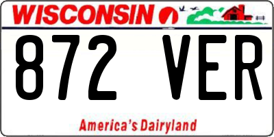WI license plate 872VER