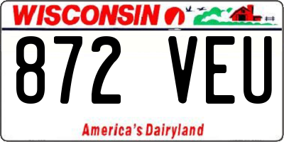 WI license plate 872VEU