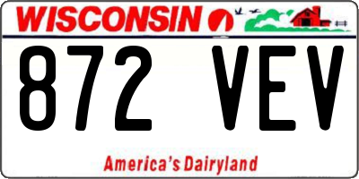WI license plate 872VEV