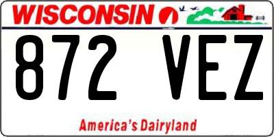 WI license plate 872VEZ