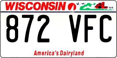 WI license plate 872VFC