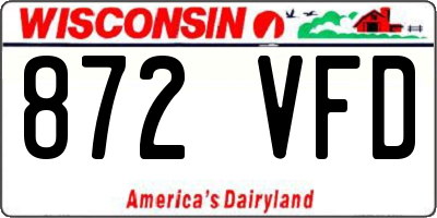 WI license plate 872VFD