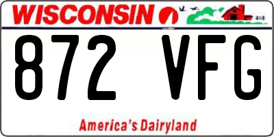 WI license plate 872VFG