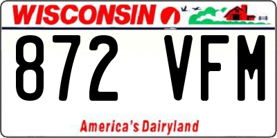 WI license plate 872VFM