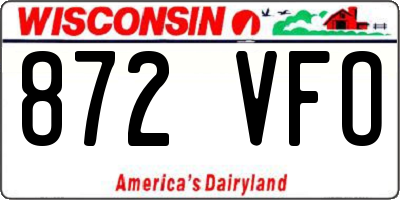 WI license plate 872VFO