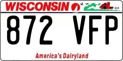 WI license plate 872VFP