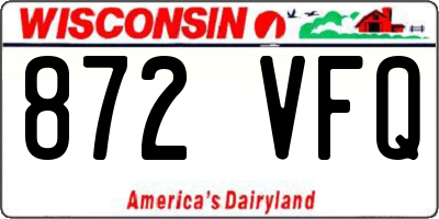 WI license plate 872VFQ