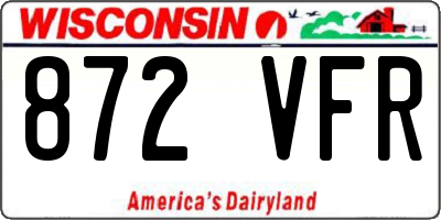 WI license plate 872VFR