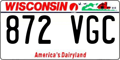 WI license plate 872VGC