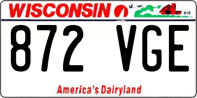 WI license plate 872VGE