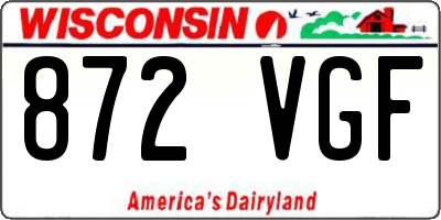 WI license plate 872VGF