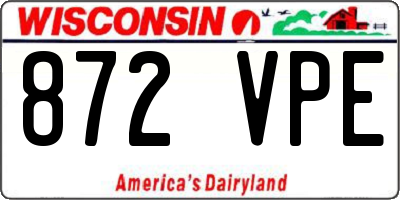 WI license plate 872VPE