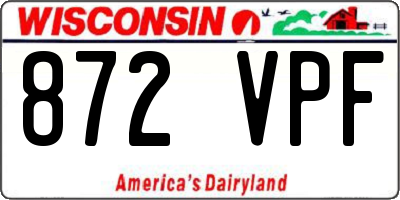 WI license plate 872VPF