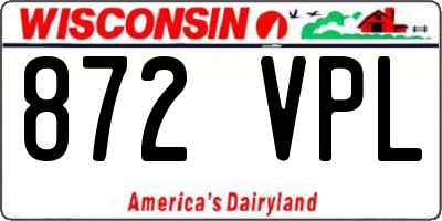 WI license plate 872VPL