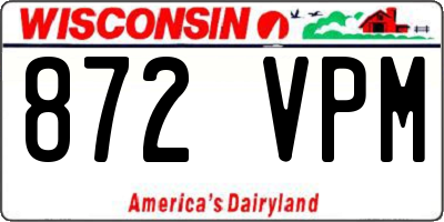 WI license plate 872VPM