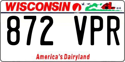 WI license plate 872VPR