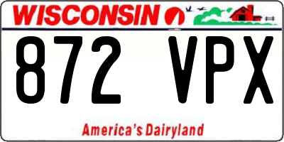 WI license plate 872VPX
