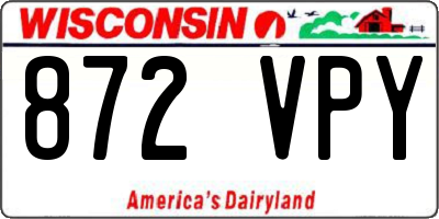 WI license plate 872VPY