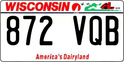 WI license plate 872VQB