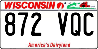 WI license plate 872VQC