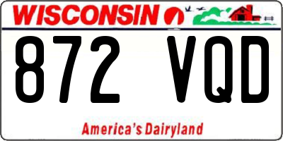 WI license plate 872VQD