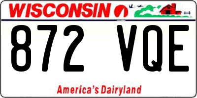 WI license plate 872VQE