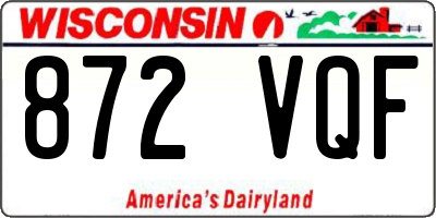 WI license plate 872VQF
