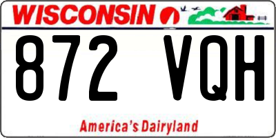 WI license plate 872VQH