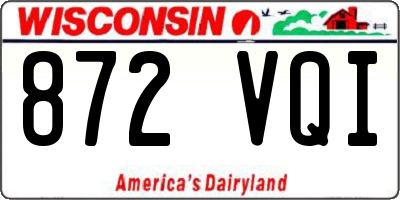 WI license plate 872VQI