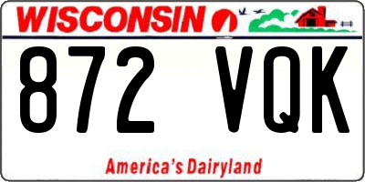 WI license plate 872VQK