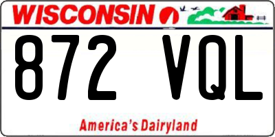 WI license plate 872VQL
