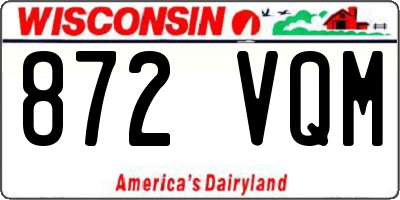 WI license plate 872VQM