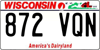 WI license plate 872VQN