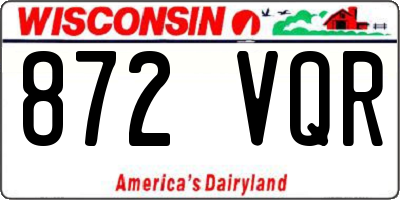 WI license plate 872VQR