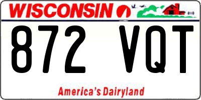 WI license plate 872VQT