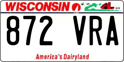 WI license plate 872VRA