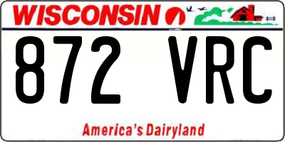 WI license plate 872VRC
