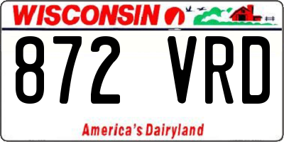 WI license plate 872VRD