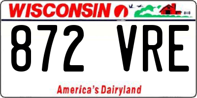 WI license plate 872VRE