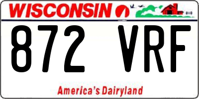 WI license plate 872VRF